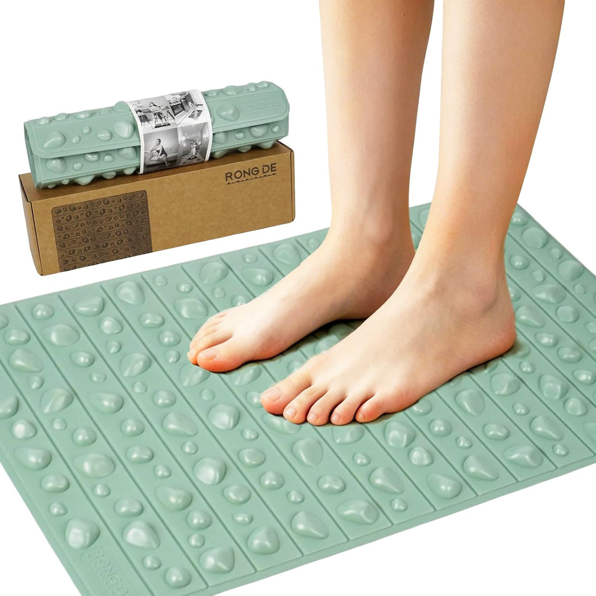 Portable Feet Acupressure Mat (Green - Large)