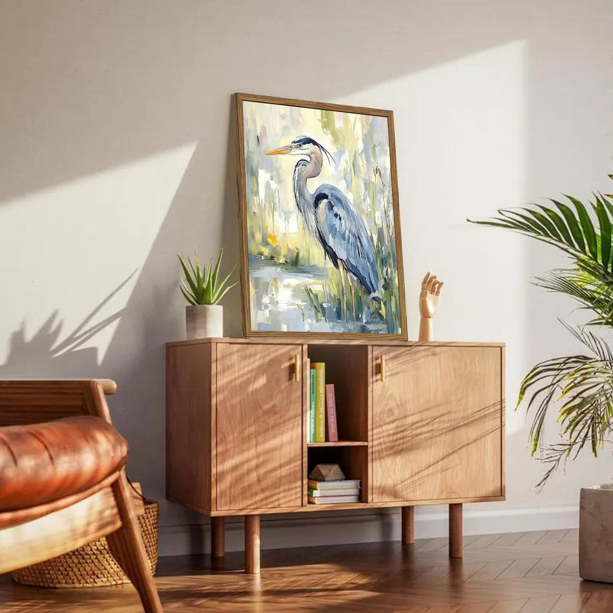 Framed Blue Heron Wall Art (Heron / 16"L x 12"W)