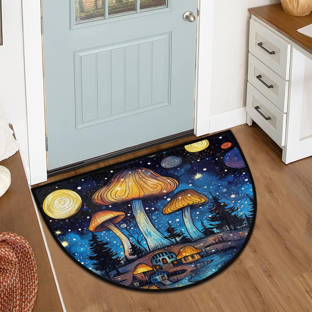 Mushroom Sky Half Round Door Mat Non (A:a-3)