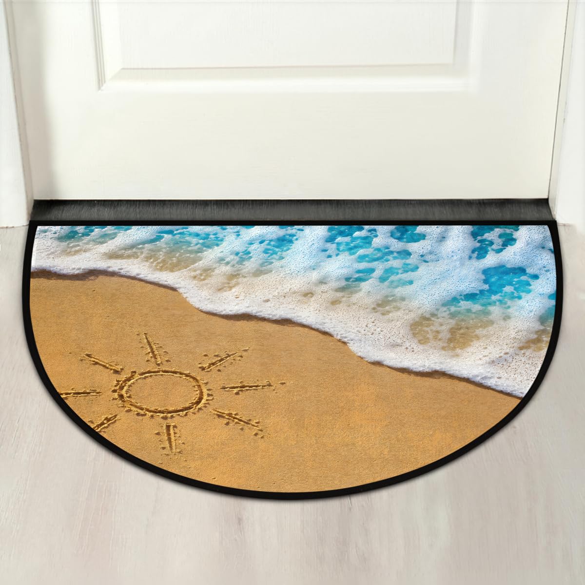 Beach Summer Half Round Door Mat Semi Moon Rug Fireplace Carpet Area Rugs (A:a-8)