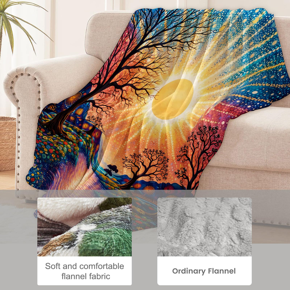 Tree of Life Blanket for Art Lovers (80x60 Inch / Tree of Life)