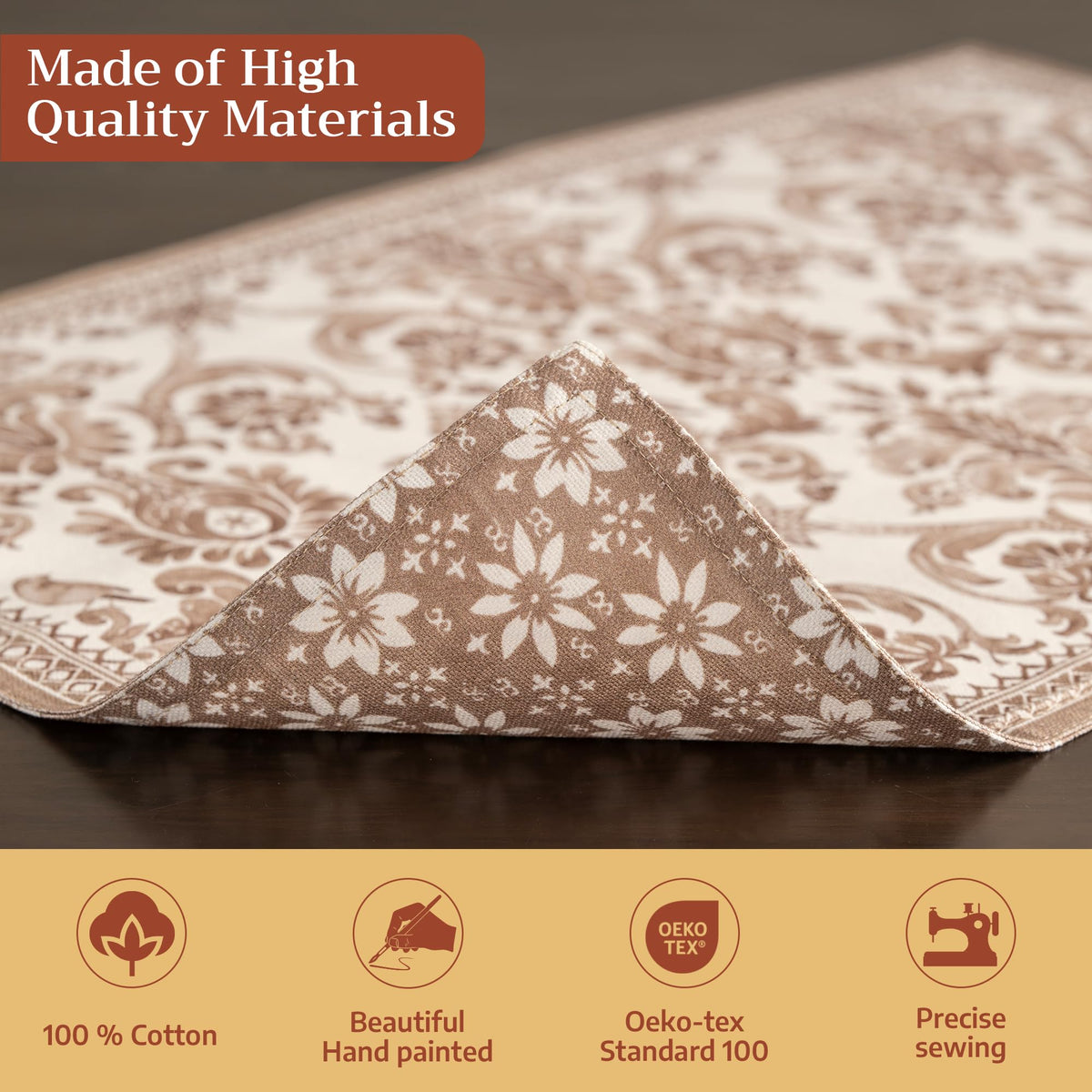 Placemats Set of 4 Reusable 100% Cotton (132 - Allure / 13" X 19" (Pack of 4))
