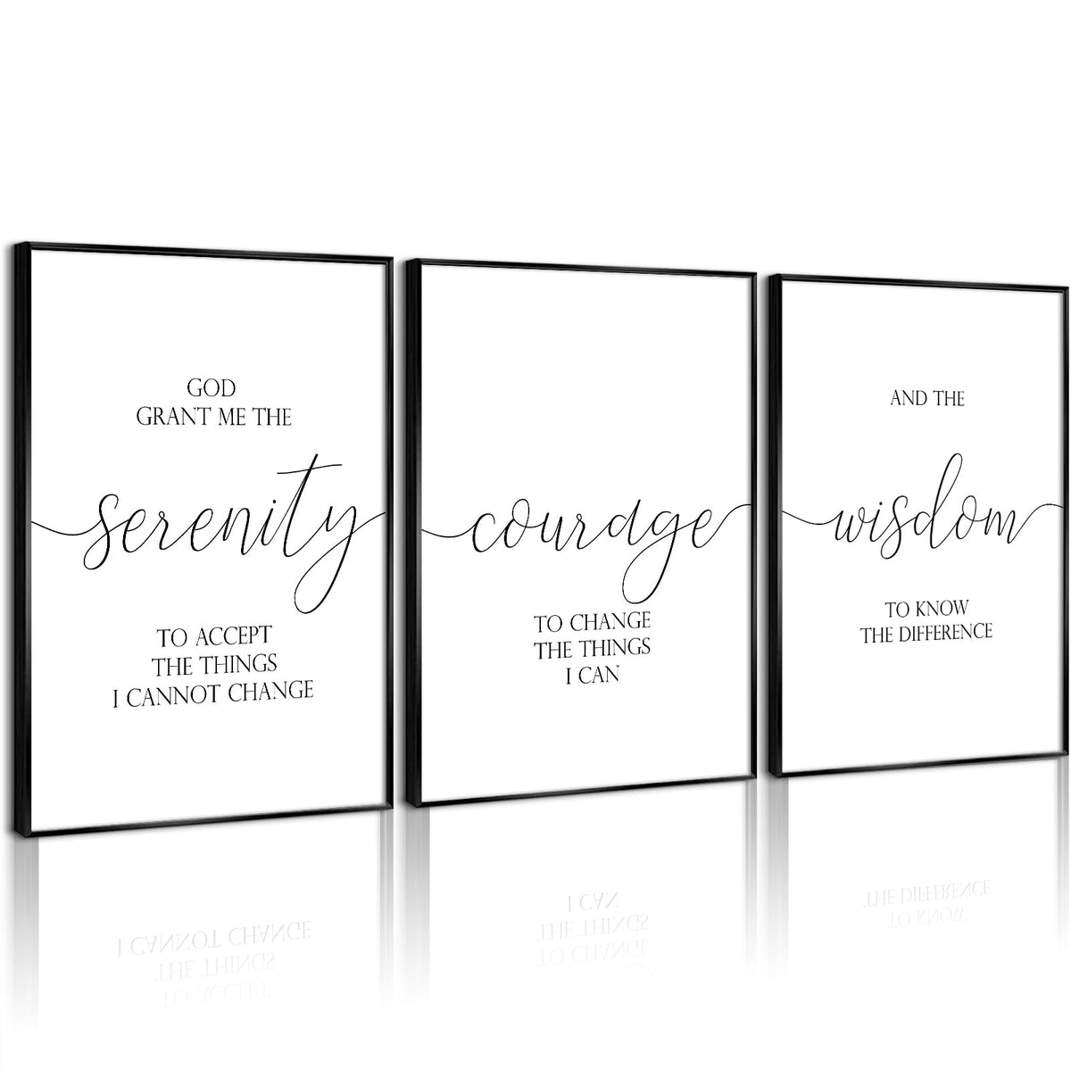 Serenity Prayer Wall Art Decor 3 Pieces Bible Verse Wall Art God Grant Me the Serenity Wall Decor Scripture Art Prints Christian Quotes Canvas Picture for Living Room Bedroom 12x16 Inch Unframed (Unframed / Serenity Prayer Prints / 16"L x 12"W)