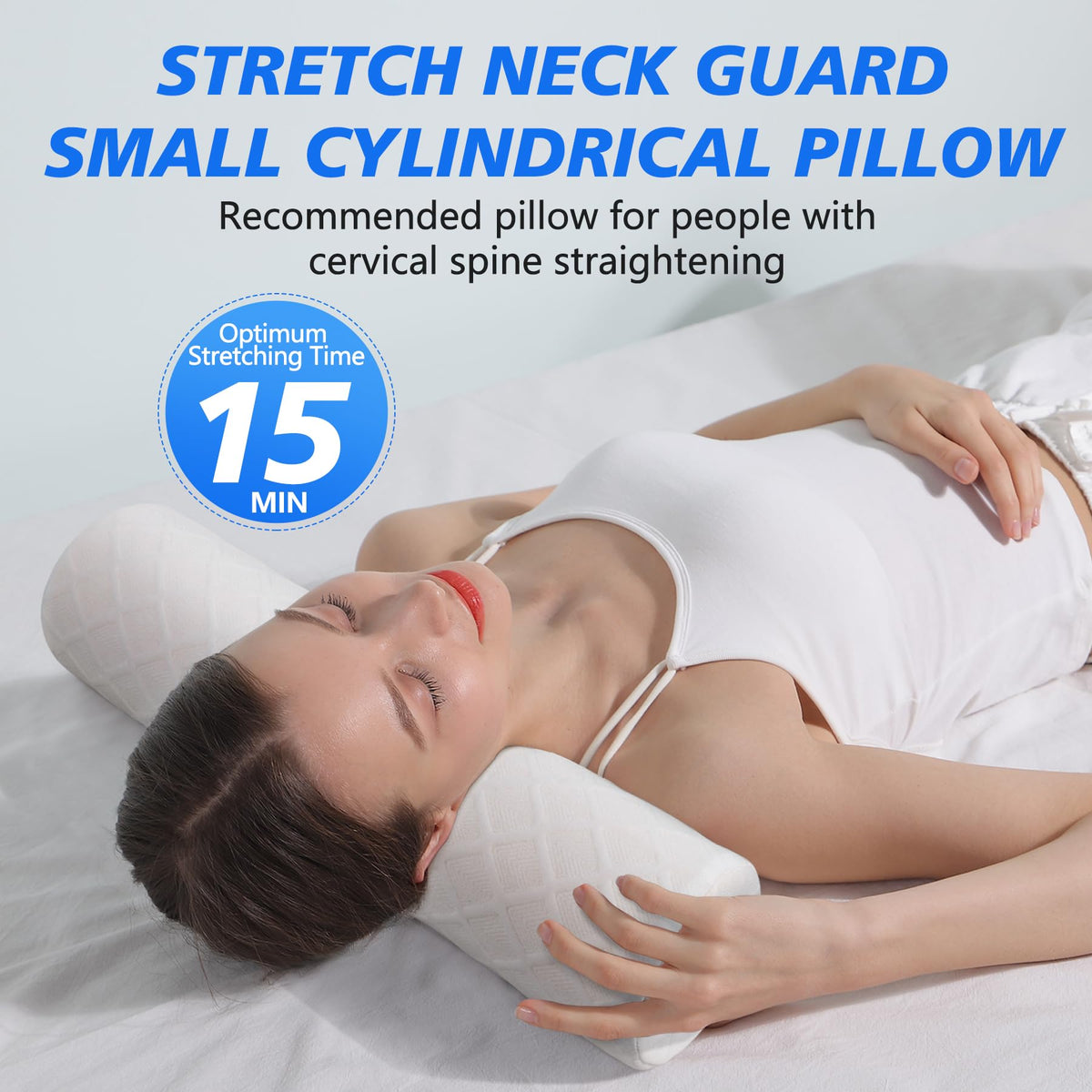 Cervical Roll Pillow (White / Medium - 3.9" H)