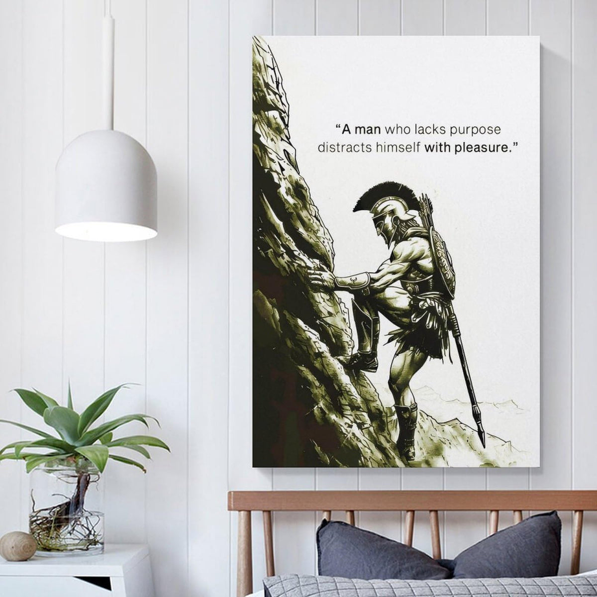 A Man Who Lacks Purpose Spartan Warrior Canvas Printing Wall Art Prints Wall Decor Posters Motivational Mountain Climber Nordic Minimalist Living Room Bedroom Office Gym 20x30inch (style-44 / 20x30inch(50x75cm) Unframe)