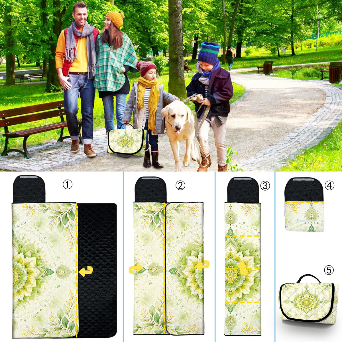 Extra Large Picnic Blanket Waterproof (Green)
