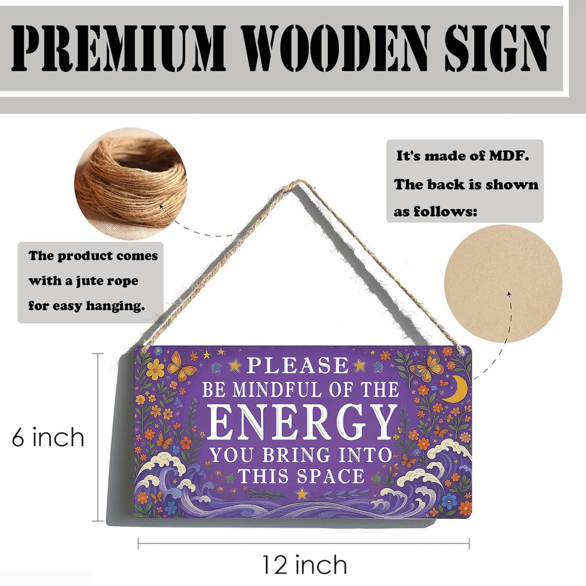 Spiritual Wall Decor Positive Energy Sign (01Energy)