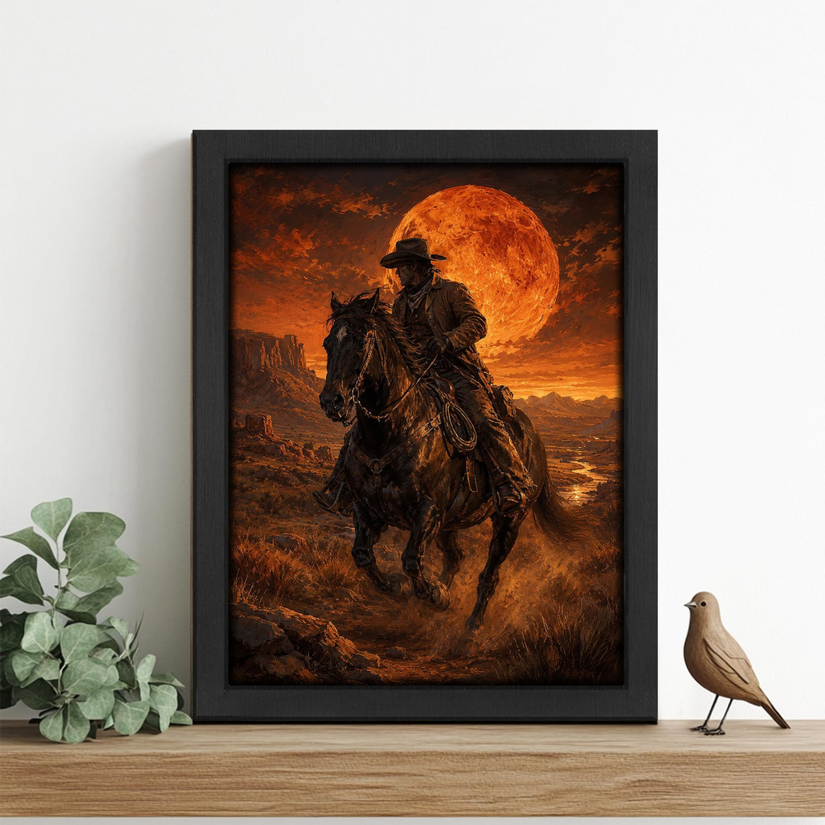 Western Coyboy Decor Wall Art (Wall Art Framed 01 / 10"L x 8"W)