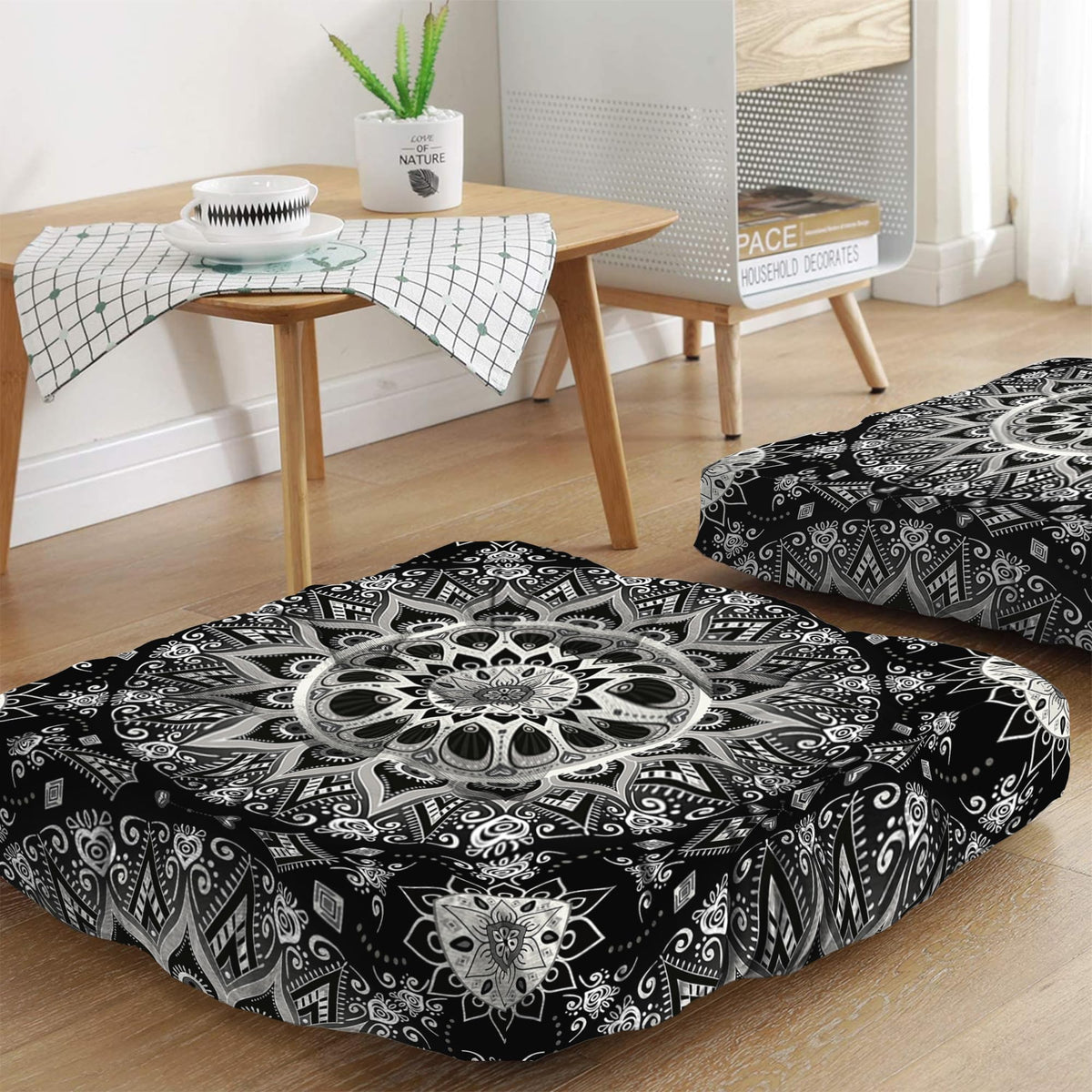 Mandala Meditation Cushion (09.mandala Meditation Cushion-1 / 22x22 inch square)