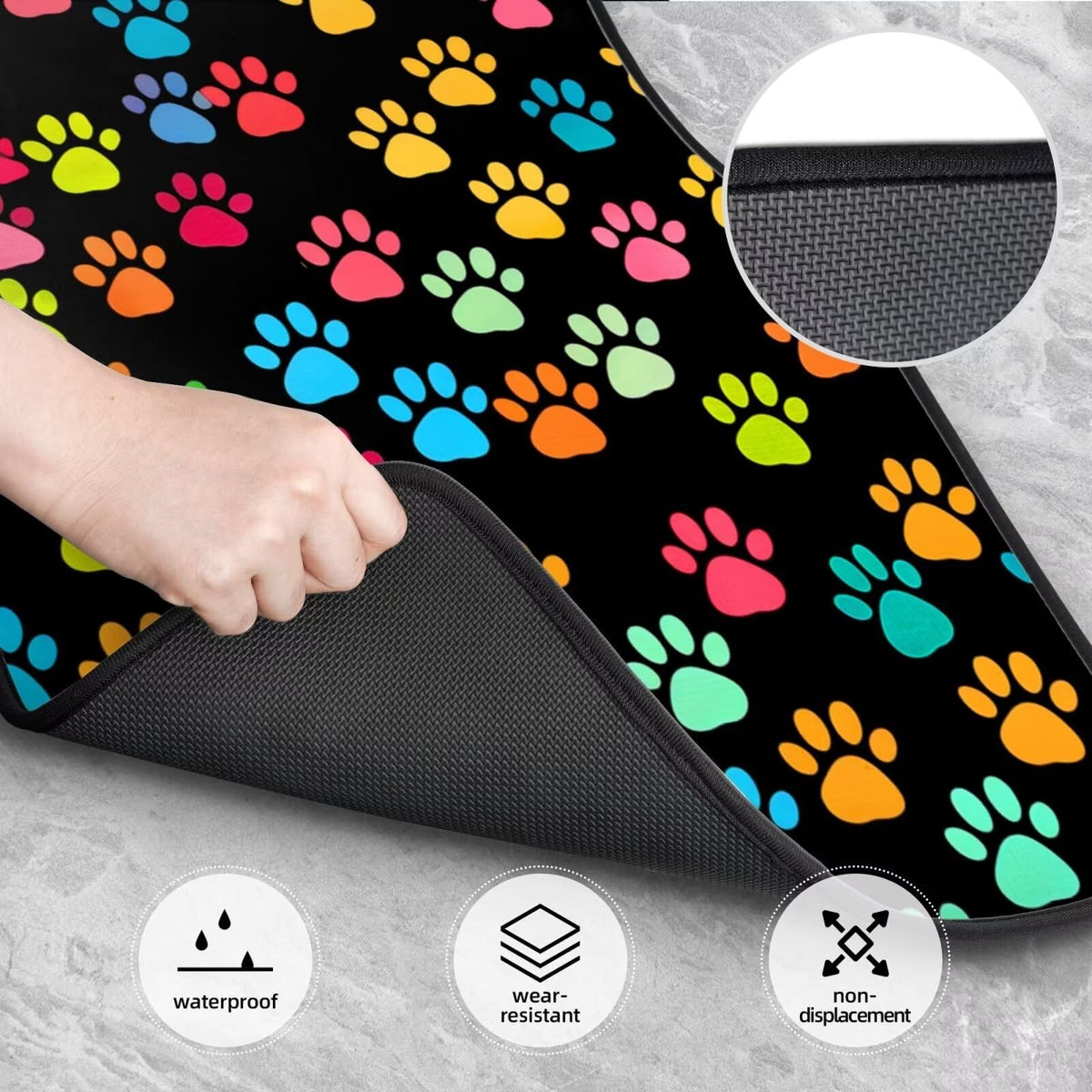 Dog Paw Car Floor Mats Set of 4 for Men Women Girls (Paw Printing)