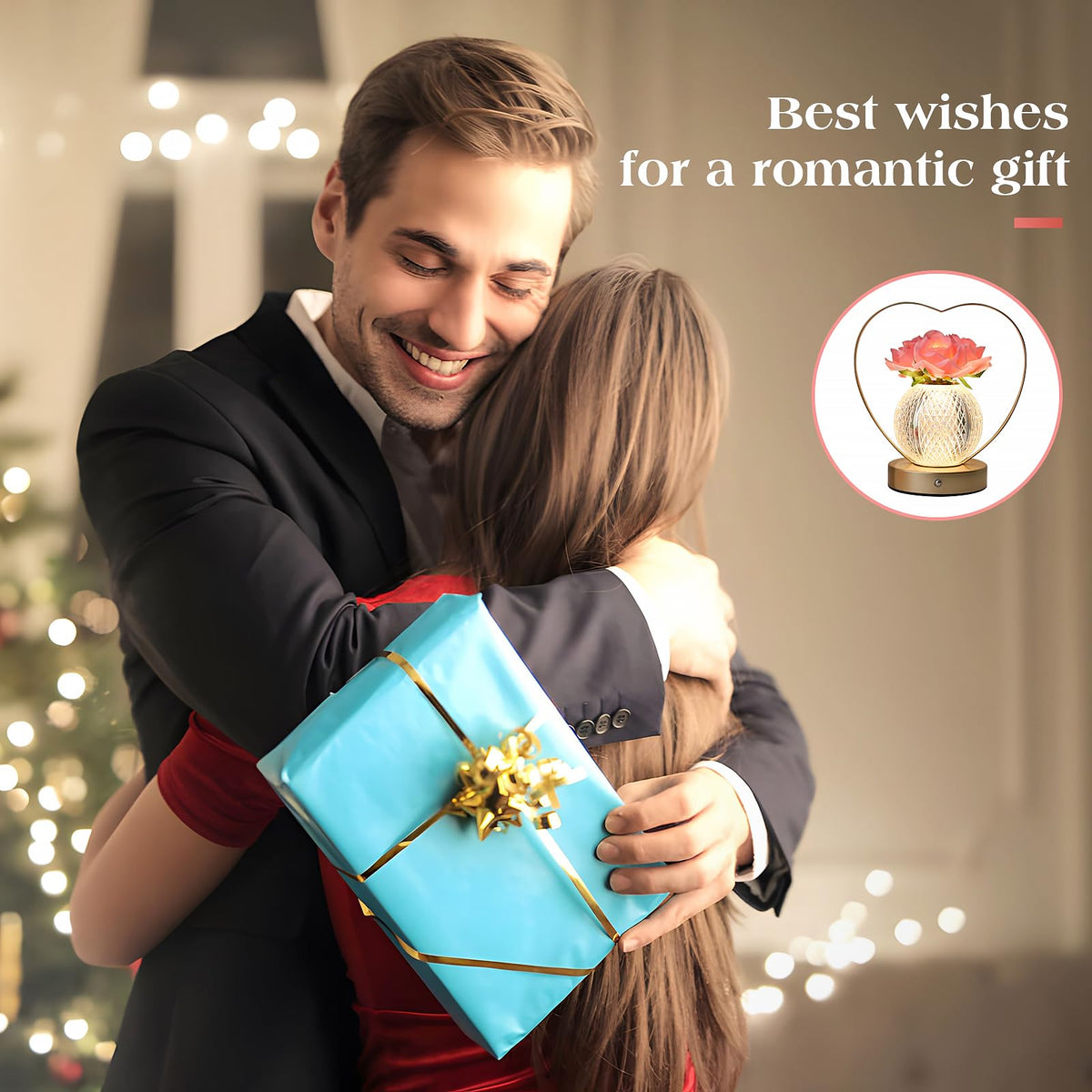 Women Gifts Rose Flower Lamp Cordless LED Touch Lamp Decor Gift (Roses Flower Lamp)
