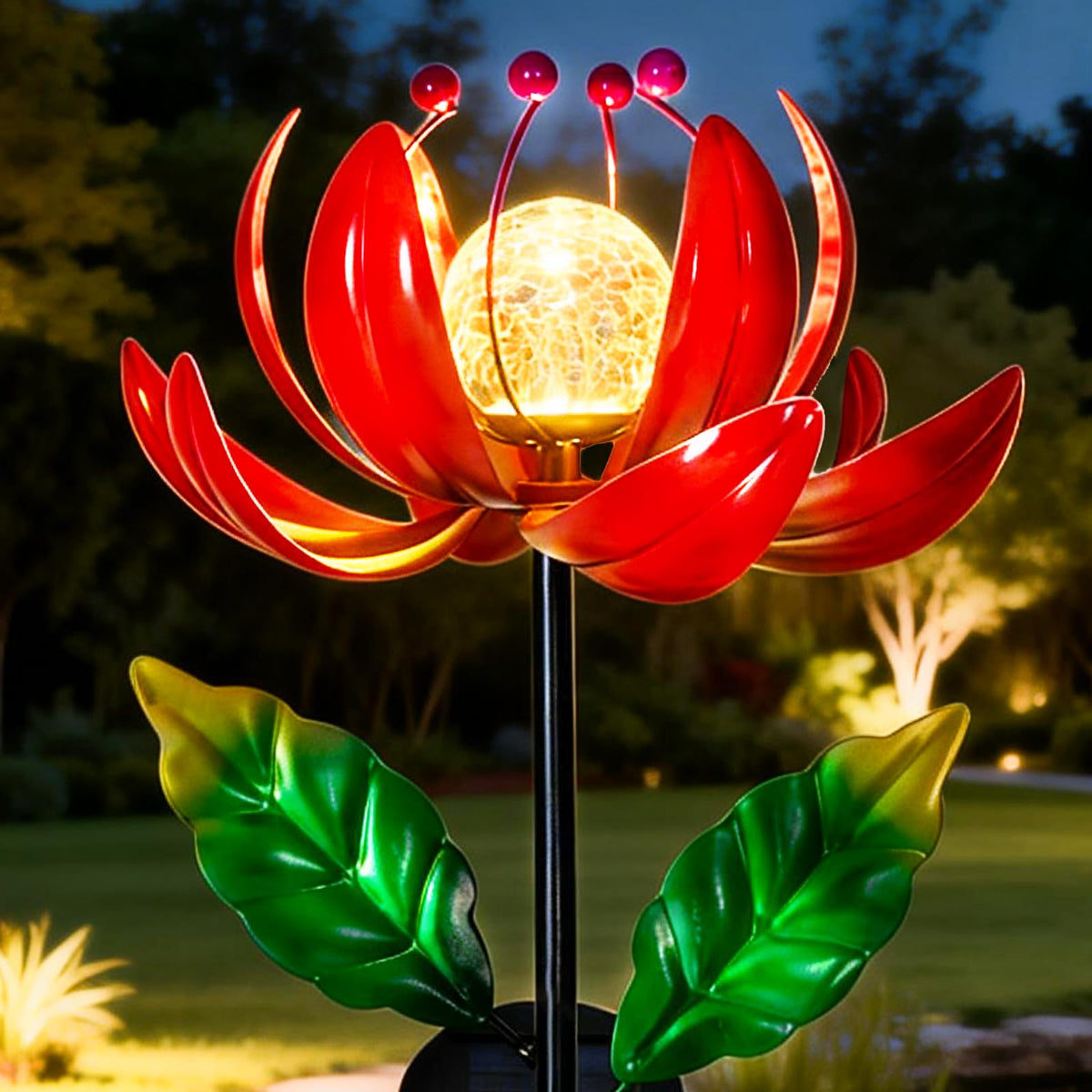Solar Lights Outdoor Wind Spinners (Red-standard)