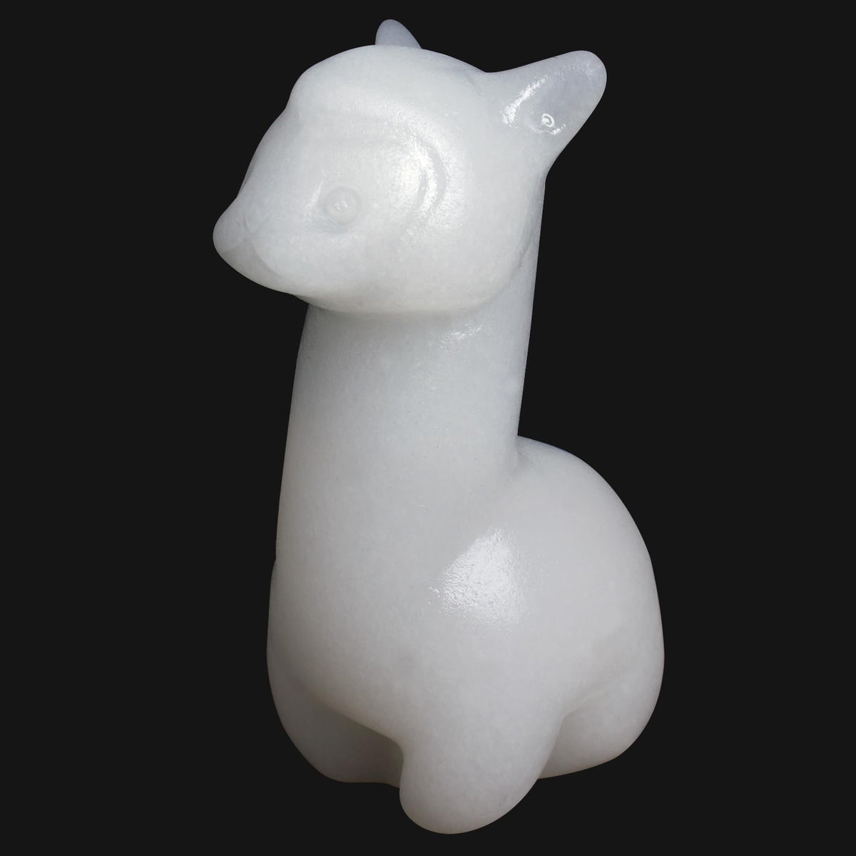 2.1 inch Hand Carved Natural White Marble Alpaca Statue Sparkling Desk Charm for Kitchen Serenity Zen Office Guardian Stress Relief Companions Statue Crystal Home Decor (White Marble Alpaca)