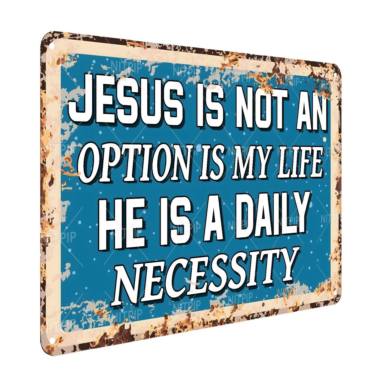 Christian Prayer Metal Tin Sign Jesus Wall Sign Jesus Is Necessary Wall Art Prayer Motivational Positive Quotes Gifts Wall Sign for Church Home Bedroom Decor Gifts 12x16 Inch (Jesus Is Necessary / 12x16 Inch)