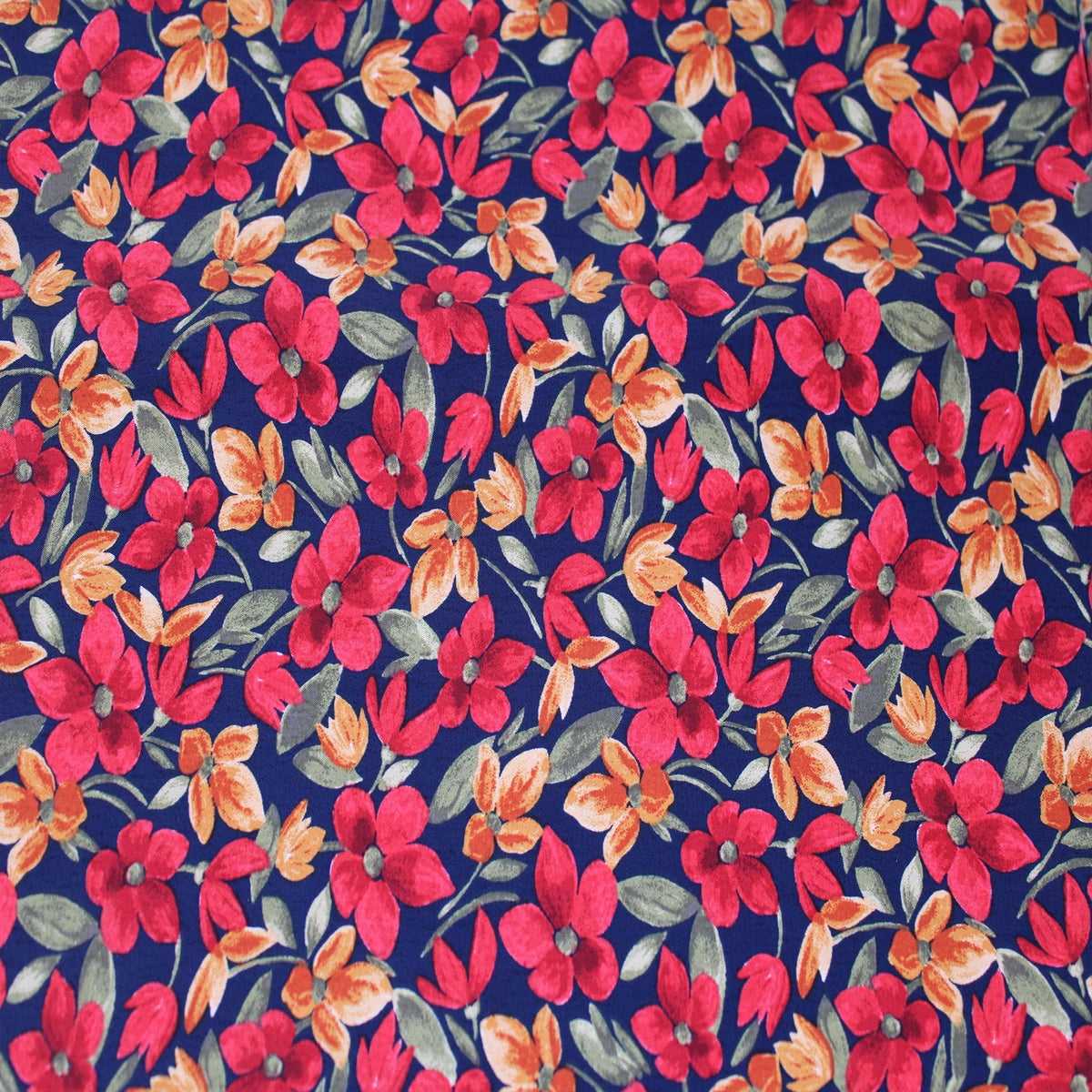 58" Wide Printed 100% Polyester Moroccan Fabric by The Yard (5 Yards / Navy Red)