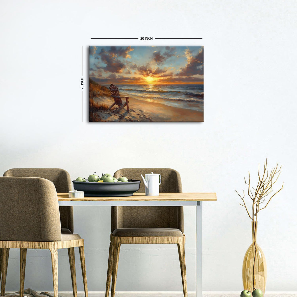 Beach Wall Art Landscape Coastal Wall Decor Ocean Seascape Picture for Living Room Nature Scenery Poster Natural Sunrise Nautical Painting Prints Modern Seacoast Artwork Bathroom Home Decoration 20x30 (30"L x 20"W / Beach)