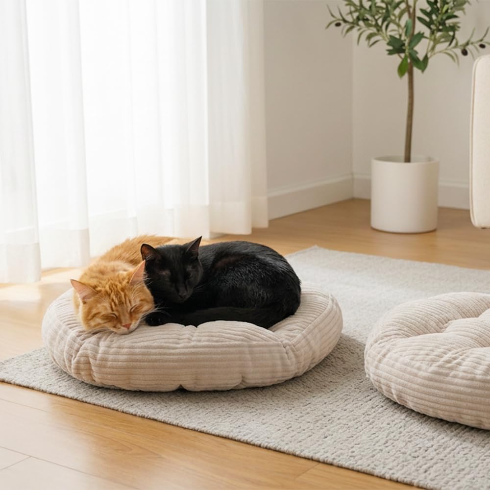 Large Floor Pillow for Adults (Round-beige)