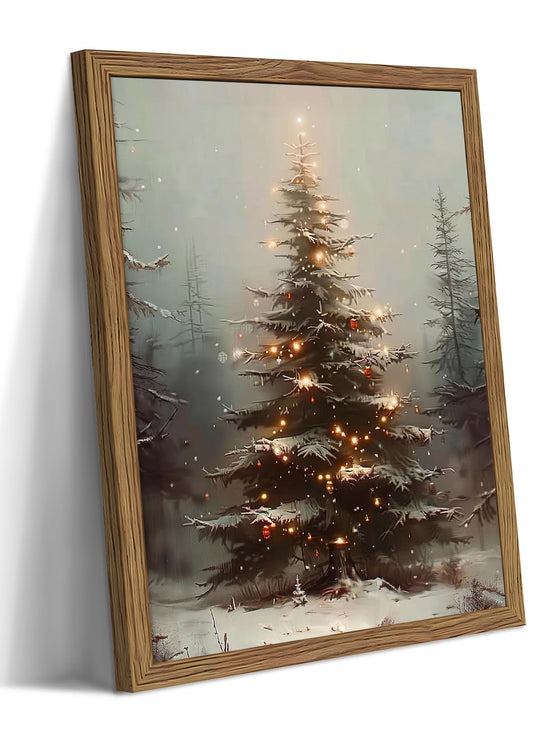 Vintage Christmas Wall Art (Christmas Tree / 10"L x 8"W)