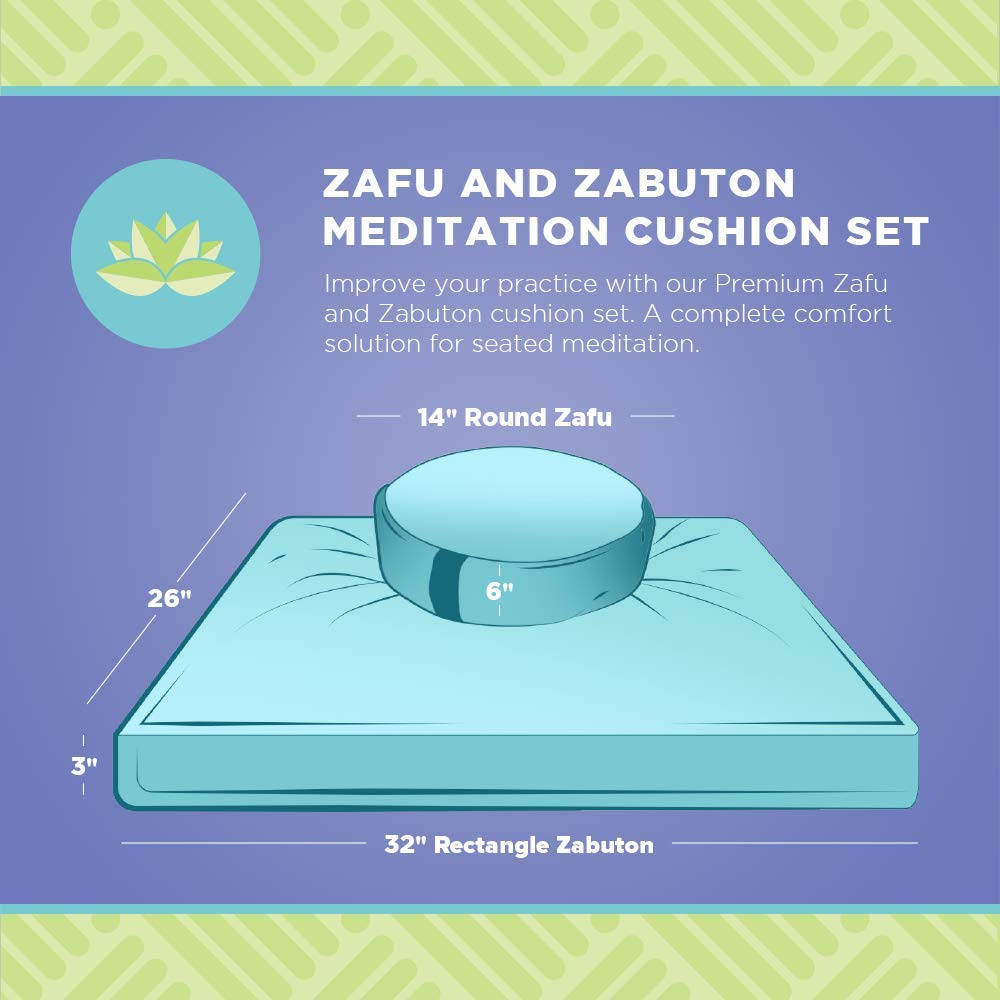 Round Zafu & Zabuton Yoga Meditation Cushion Set (Round Combo / Natural - 10oz Cotton Canvas)