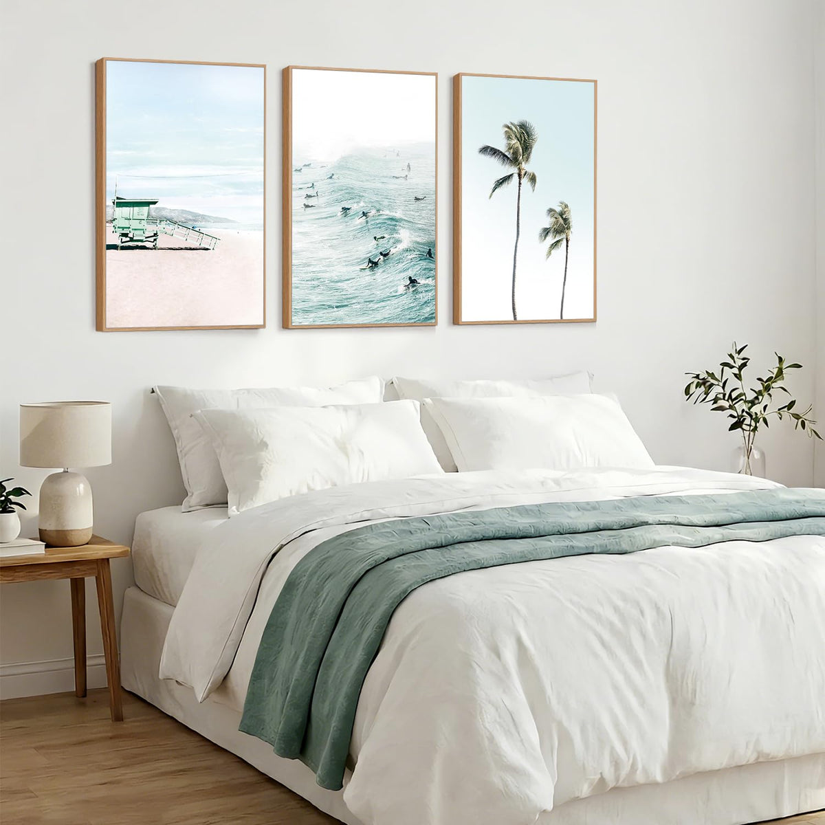 Coastal Palm Tree Framed Wall Art (Ocean / 24"L x 36"W)