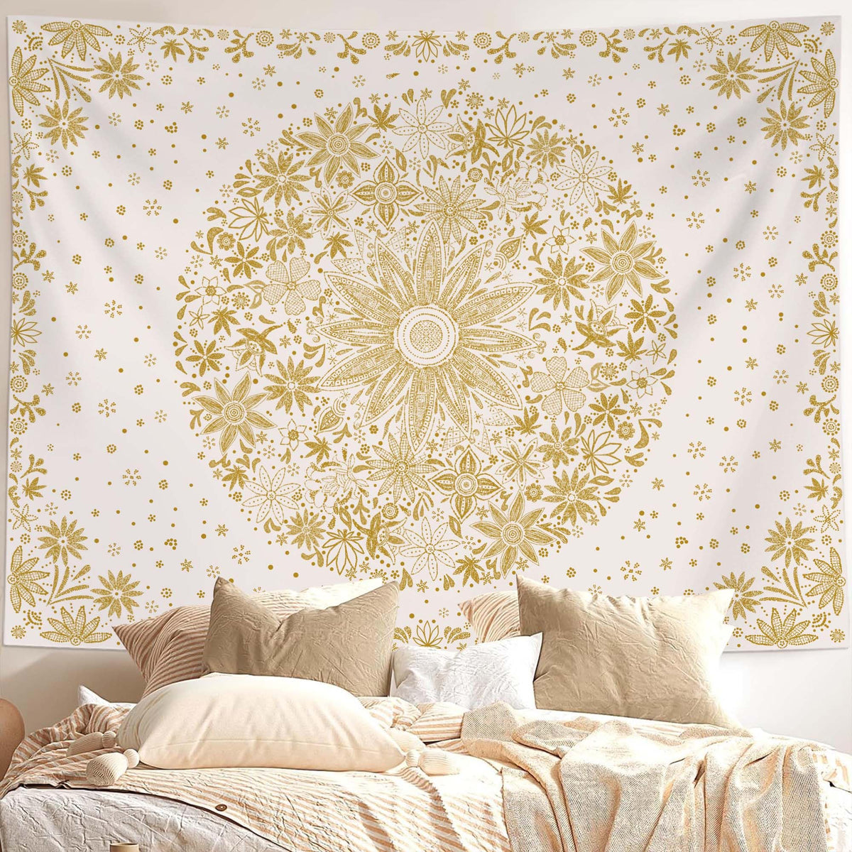 Bohemian Tapestry Wall Hanging (Bohemian / Yellow / 48"L x 36"W)