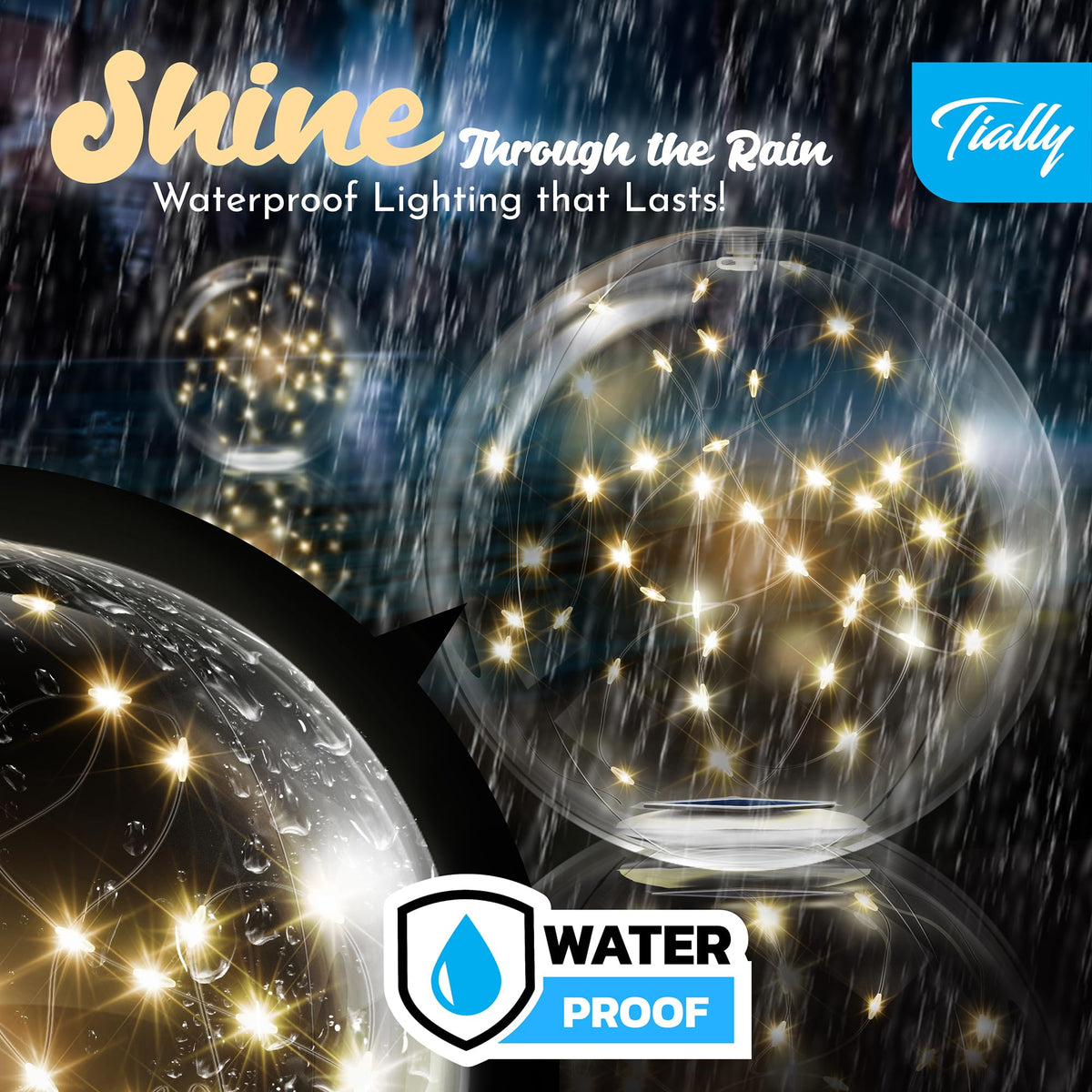 Fairy Floating Pool Lights Solar Powered (Warm / 2 Pack)