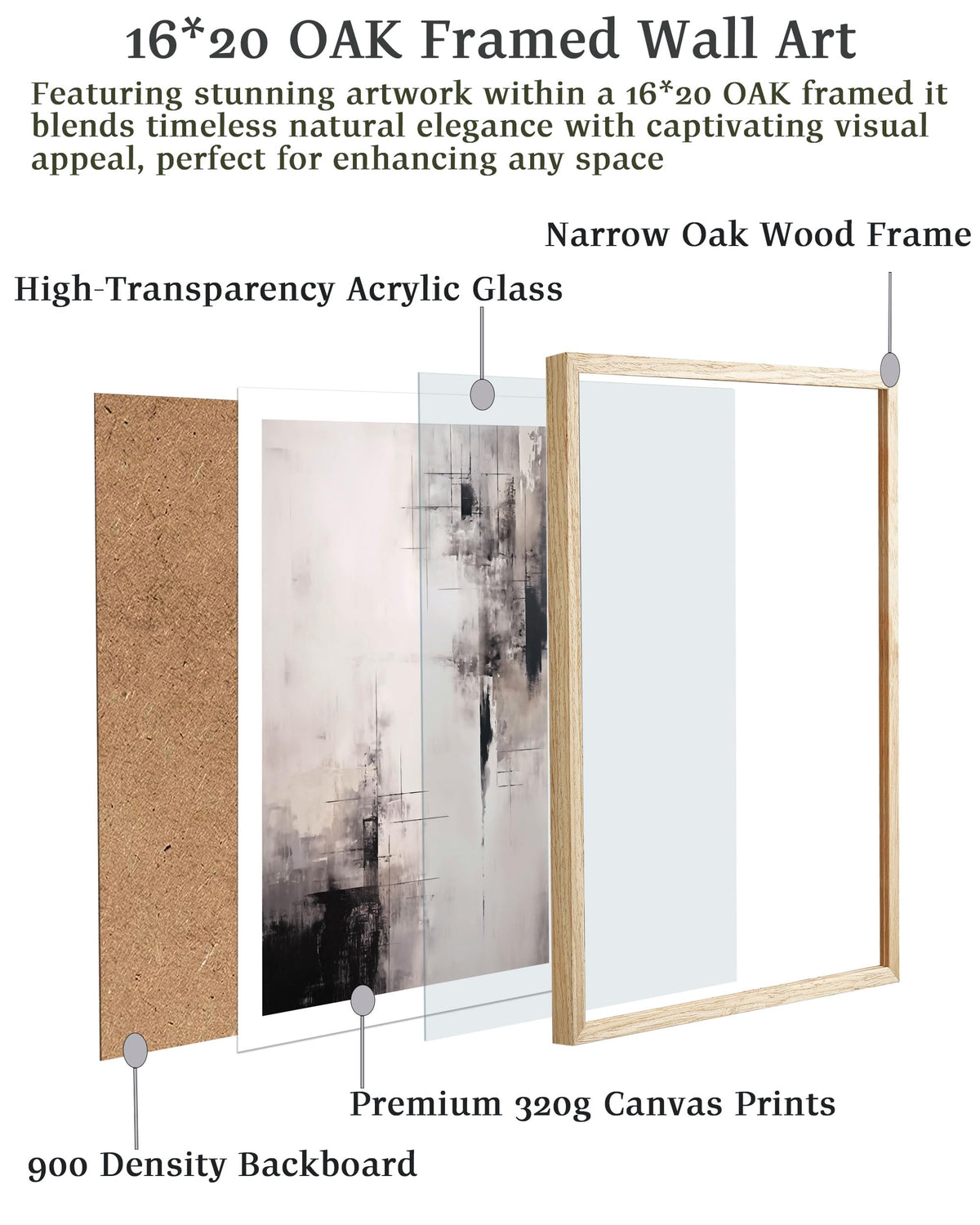 16x20 in Abstract Wabi Sabi Japandi Minimalist Framed Wall Art (Framed Japandi / 20"L x 16"W)