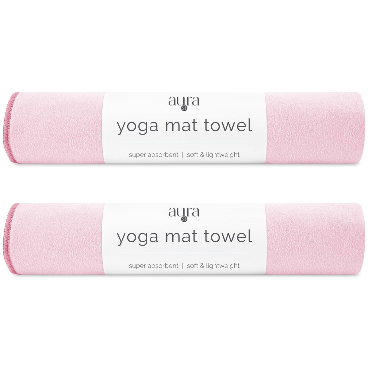 Aura Microfiber Yoga Mat Towel (Pink 2pk)