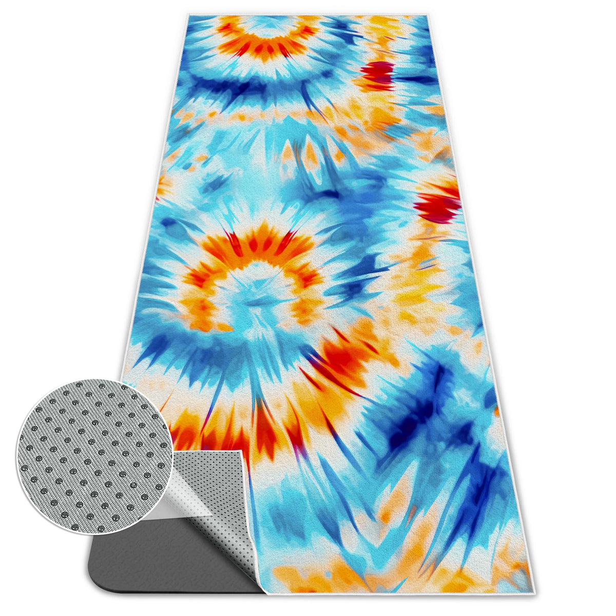 Yoga Mat Towel (Blue& Orange / Casual)