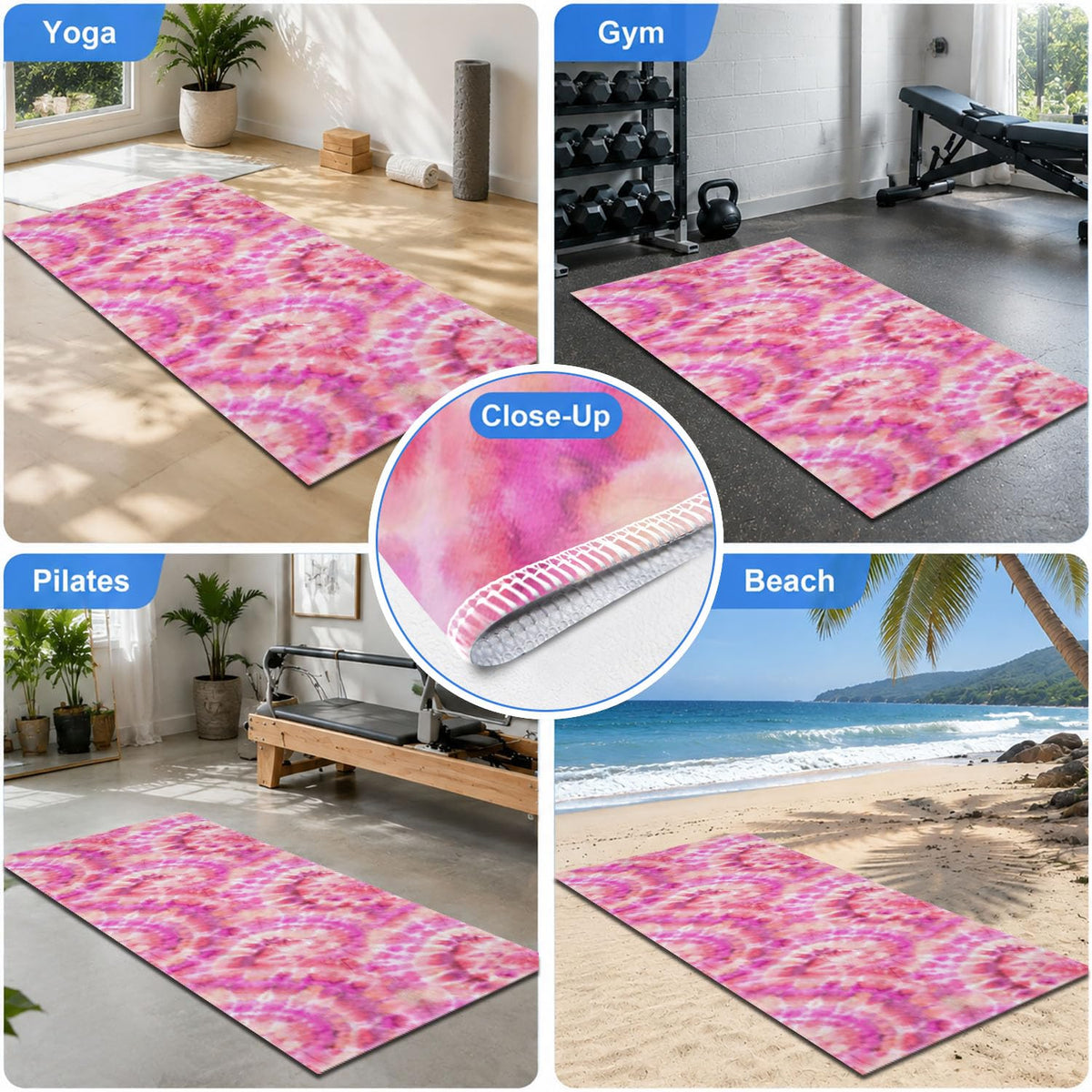 Yoga Mat Towel (Tie Dye-02 / Large)