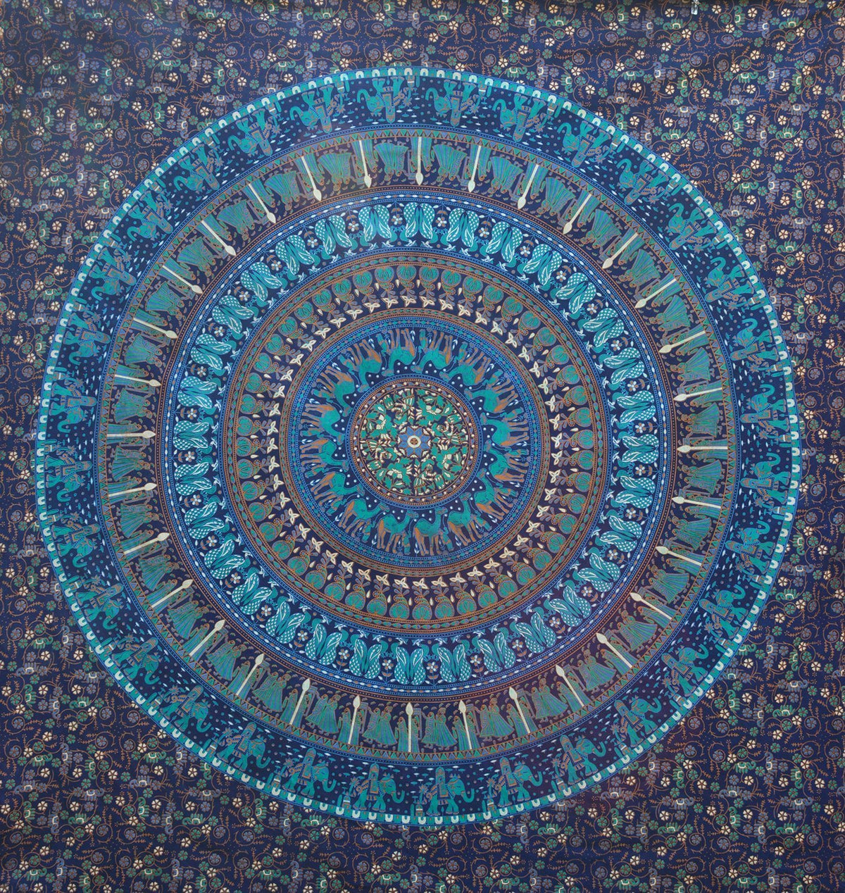 Tapestry Wall Hanging Hippie Mandala Bohemian Hippy Psychedelic Intricate Floral Design Indian Tapestries Bedspread 54 x 84 Inches (54"L x 84"W / Neavy blue tarquish)