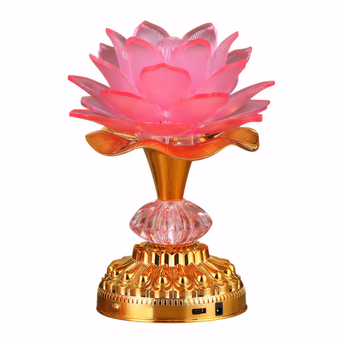 Colorful LED Lotus Buddhist Lamp Gradient Buddha Light (Pink)