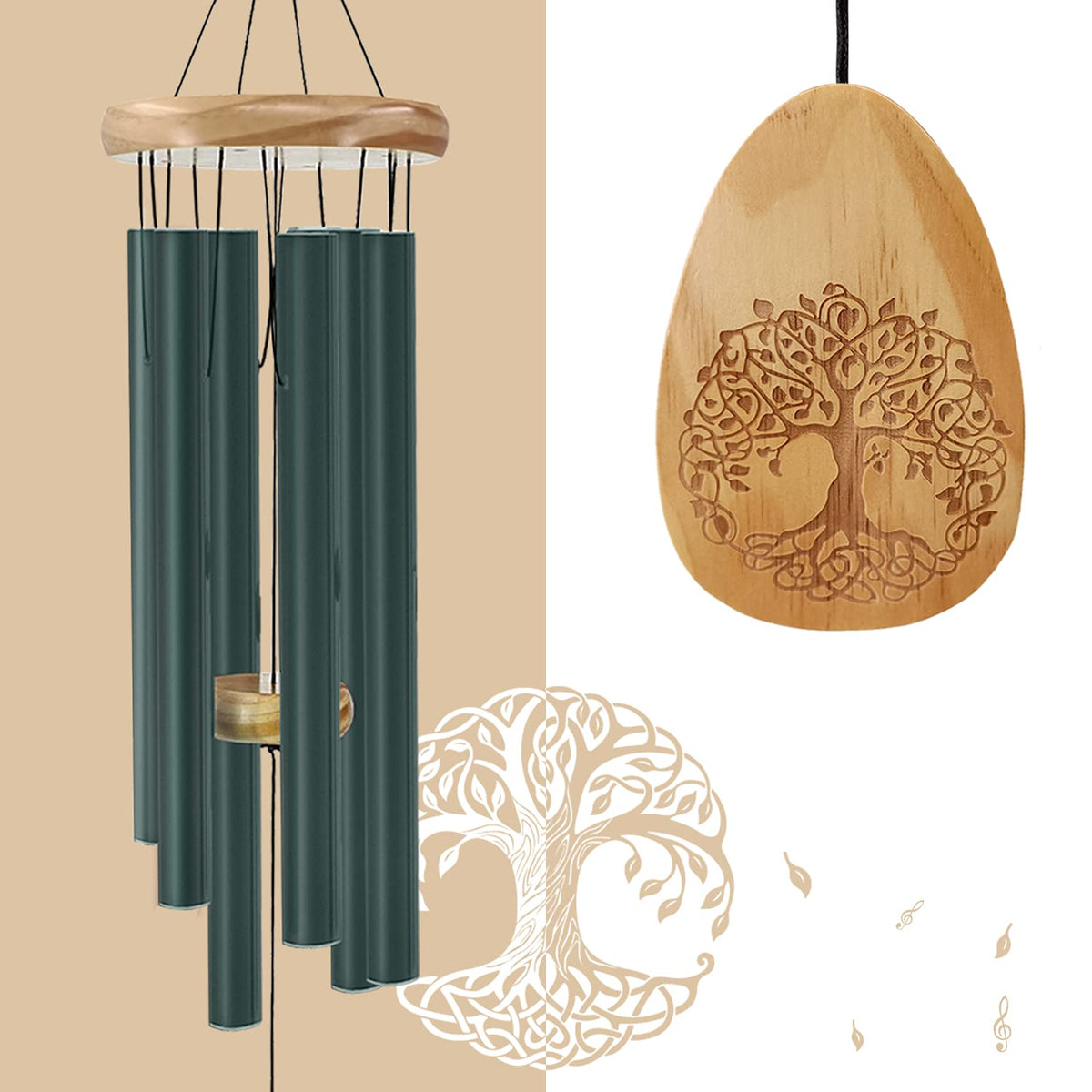 Tree of Life Wind Chimes (Spring Green)