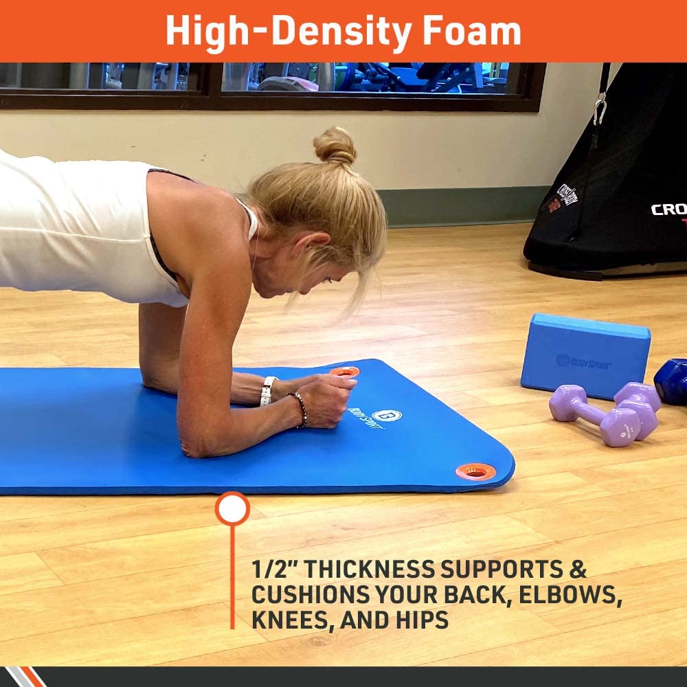 Non Slip Exercise Mat for Men & Women (72-Inch / Blue)