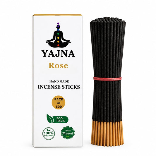 Rose-Incense-Sticks 100%-Natural-Handmade-Hand-Dipped Organic-Chemicals-Free for-Purification-Relaxation-Positivity-Yoga-Meditation The-Best-Woods-Scent (500 Sticks (750GM)) (Rose / 500 Sticks (750GM))