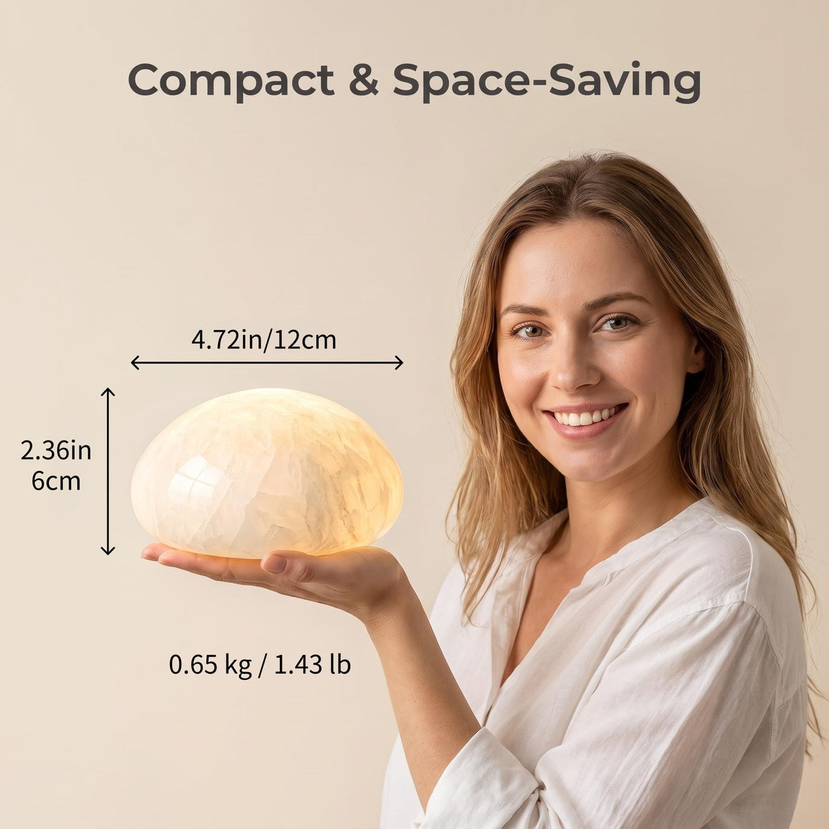 Natural Marble Lamp Cordless Touch Control Night Light 3 (White B)