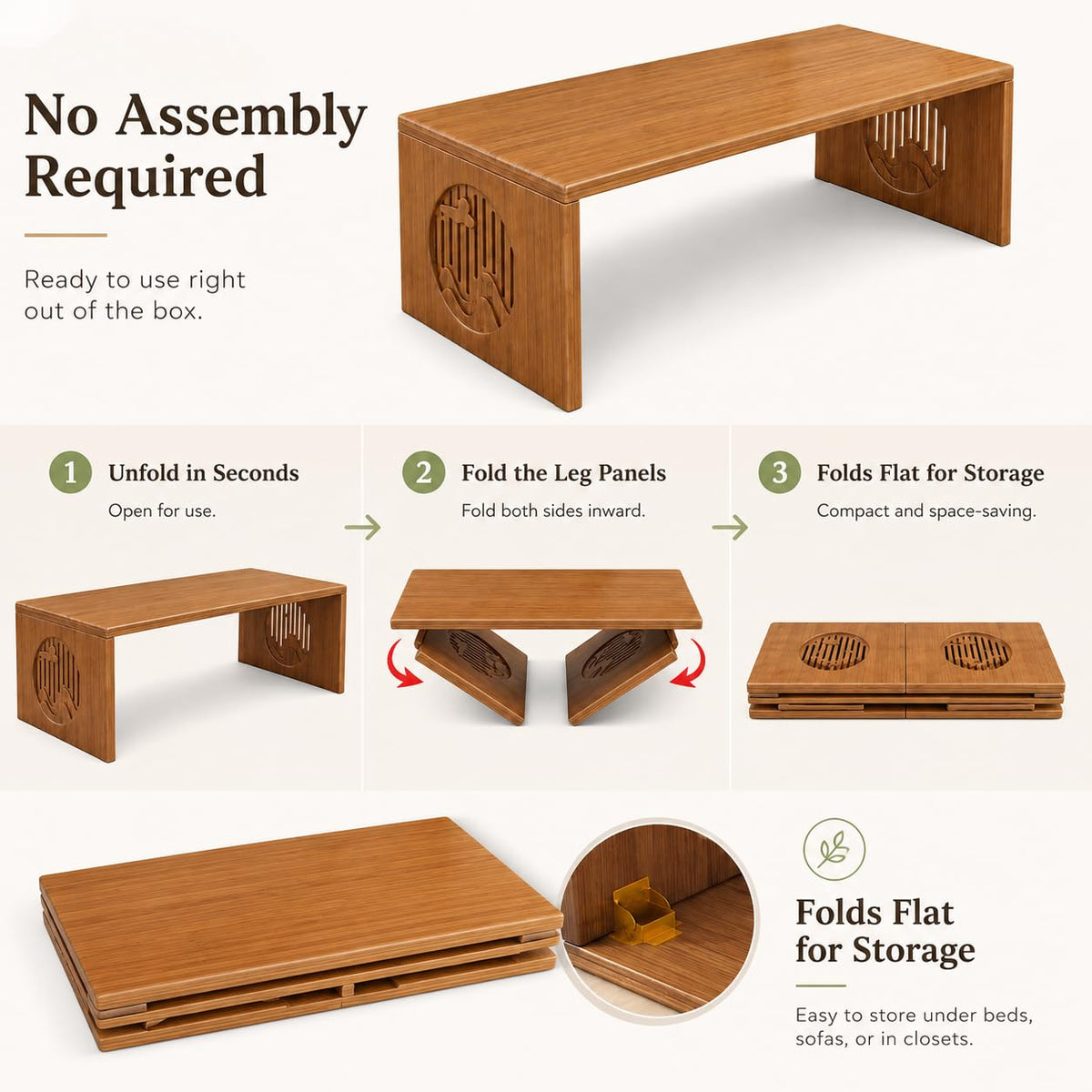 Folding Floor Table (31.5Inch)