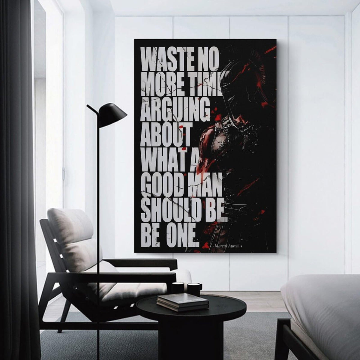 Spartan Marcus Aurelius Quote Canvas Printing Wall Art Prints Wall Decor Posters Red Black Stoic Warrior Motivational Living Room Bedroom Office Gym Philosophy Aesthetic 08x12inch (style-22 / 08x12inch(20x30cm) Unframe)