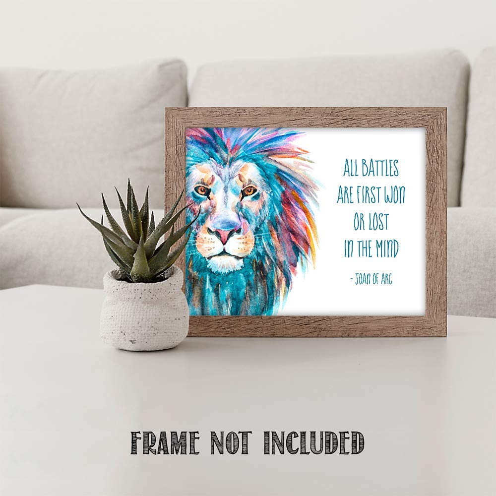 All Battles Spiritual Quotes Wall Art Decor (Brave Lion)