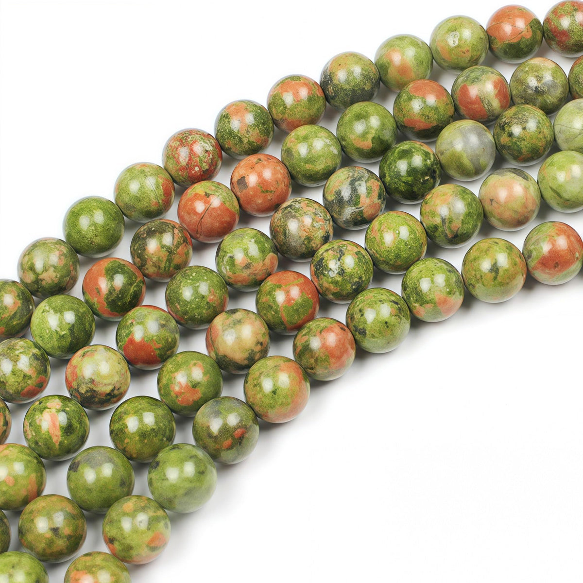 Natural Stone Beads Unakite Round Loose Spacer Beads 15'' 4m 6m 8m 10mm 12m for Jewelry Making (Unakite / 10mm)
