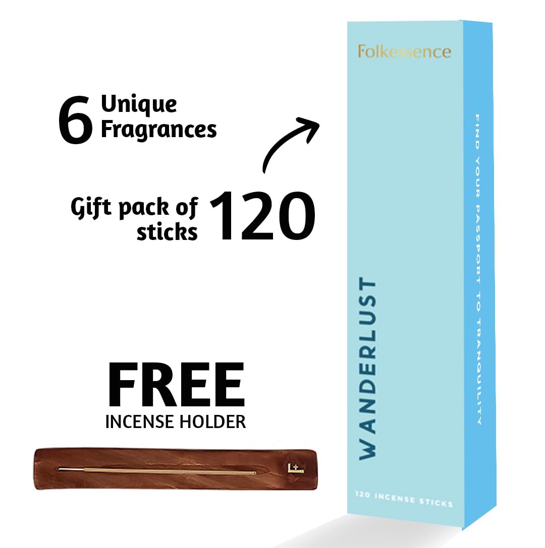 Premium Incense Sticks with Holder (Pack of 6 (120 sticks))