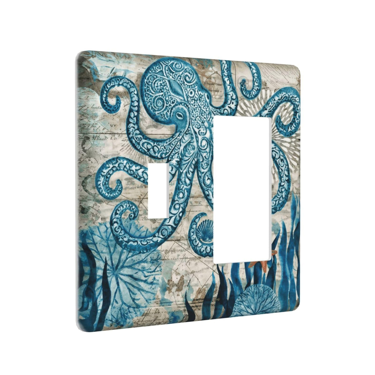 Nautical Ocean Starfish Octopus 2 Gang Single Toggle (Nautical Ocean Starfish Octopus / 2 Gang Rocker/Toggle Combo)