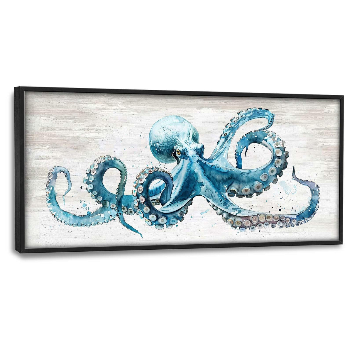 Octopus Large Wall Art Ocean Sea Nautical Pictures Rustic Blue Octopus Animal Wall Decor Canvas Print Painting Artwork for Bathroom Living Room Bedroom 60L x 30W (Octopus / 60"L x 30"W)