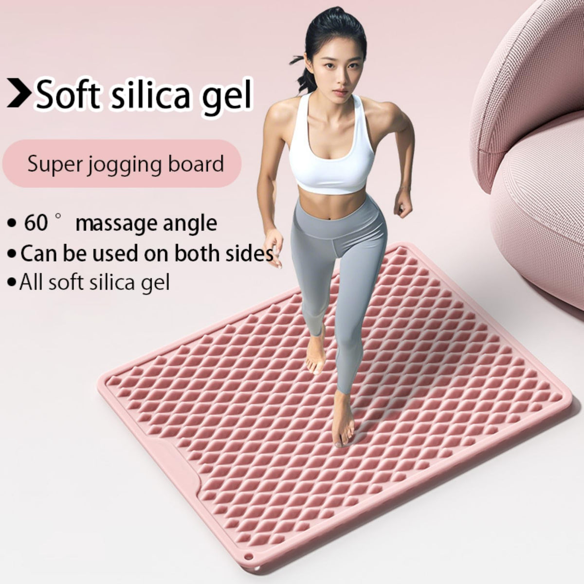 Silicone Cushion Portable Foot Reflexology Pad Foldable Foot Massage Mat Pressure Point Massage Mat Anti (Pink)