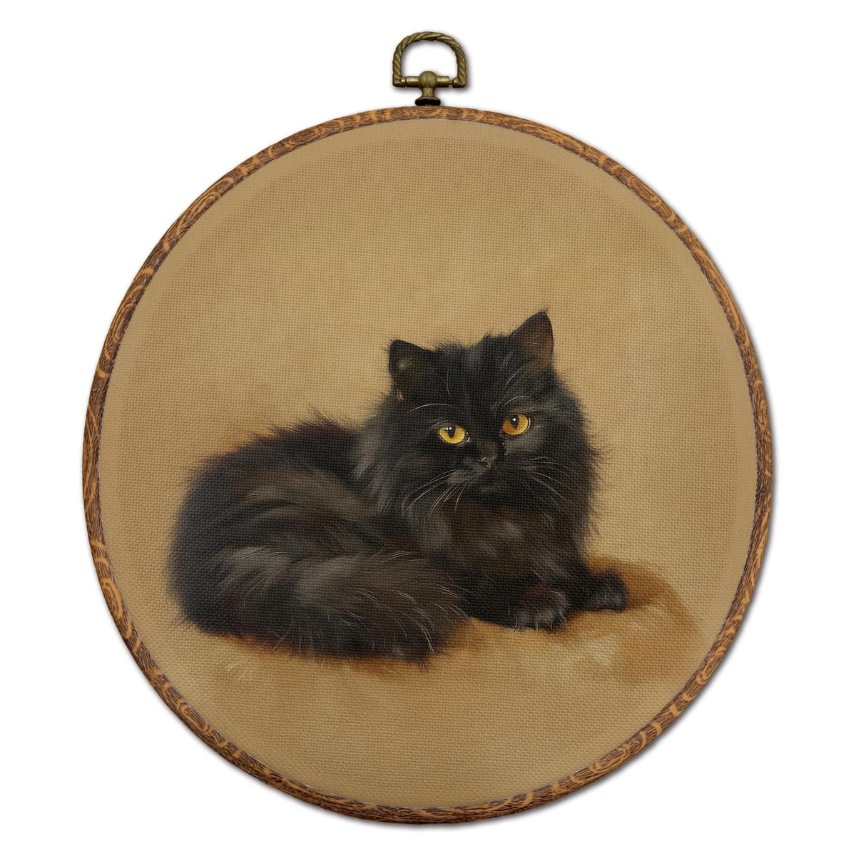Vintage Black Cat Round Wall Art (07Child)