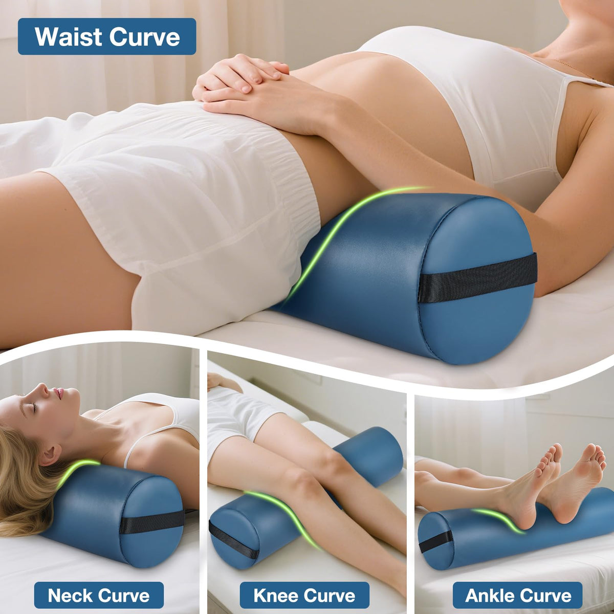 26 x 6 In Full Round Massage Bolster (6" Full Round - Blue)