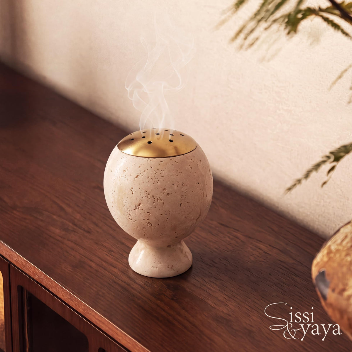 Natural Marble Incense Burner 4.2” Multi (White)