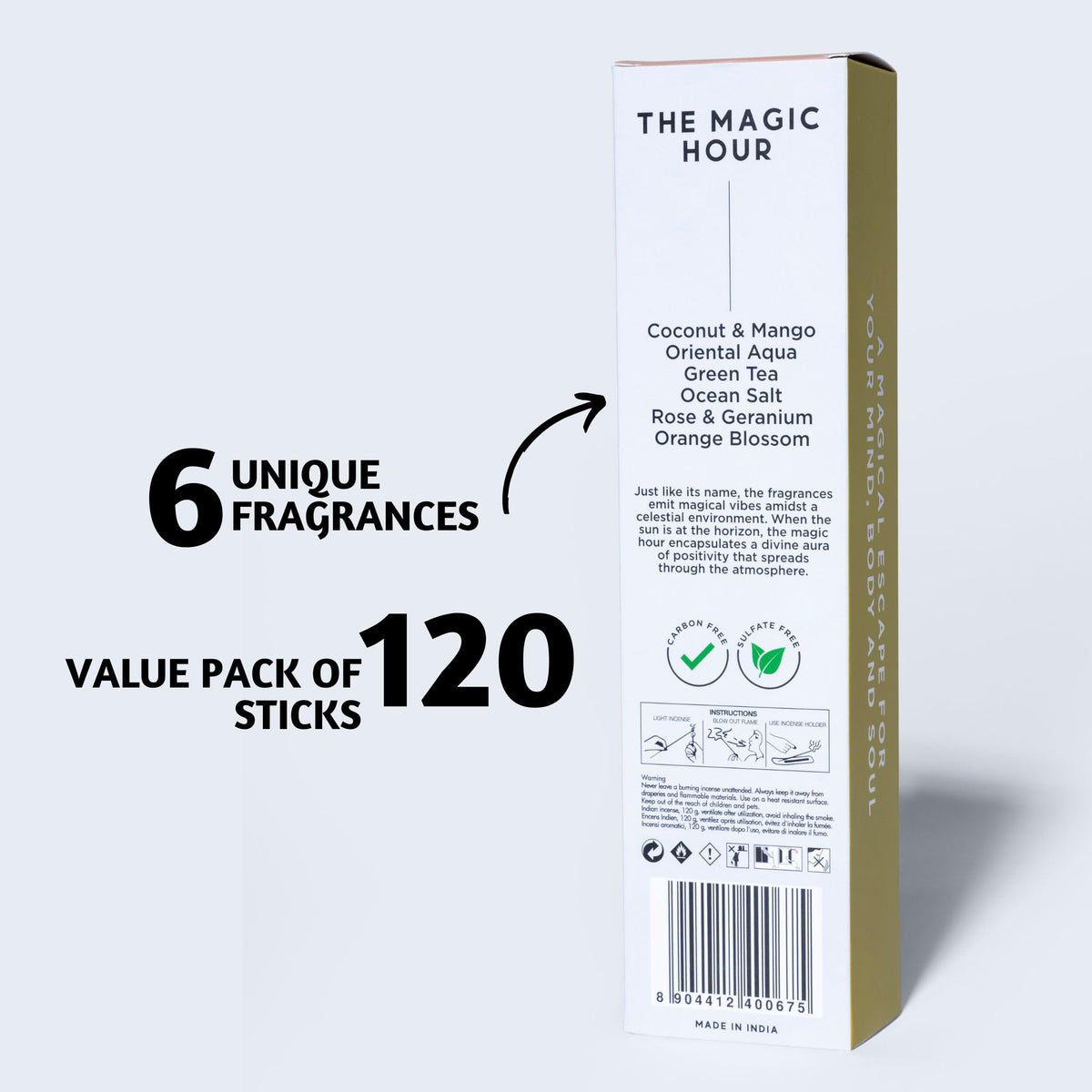 Premium Incense Sticks Coconut (Pack of 120)
