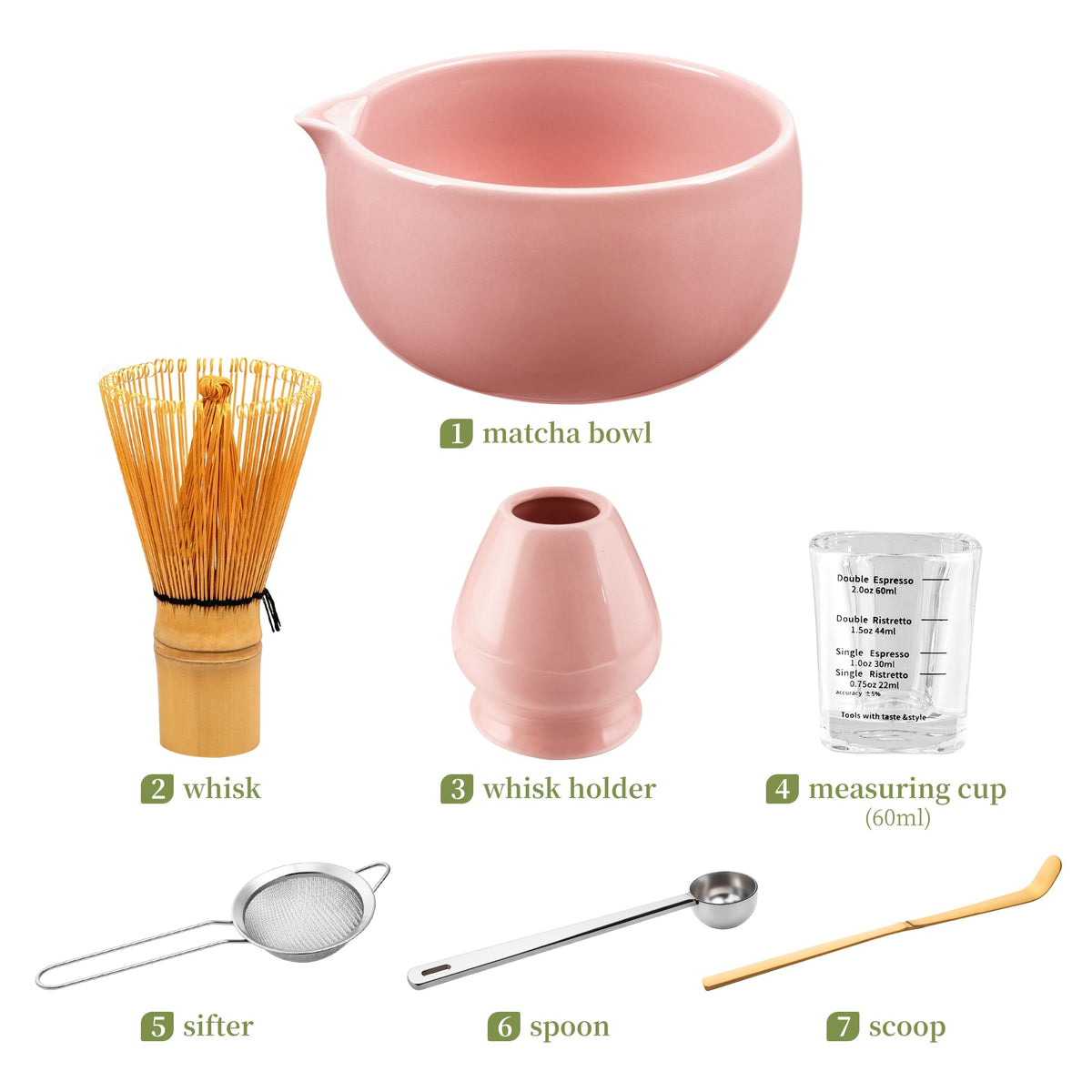 Matcha Whisk Set Pink (Pink)