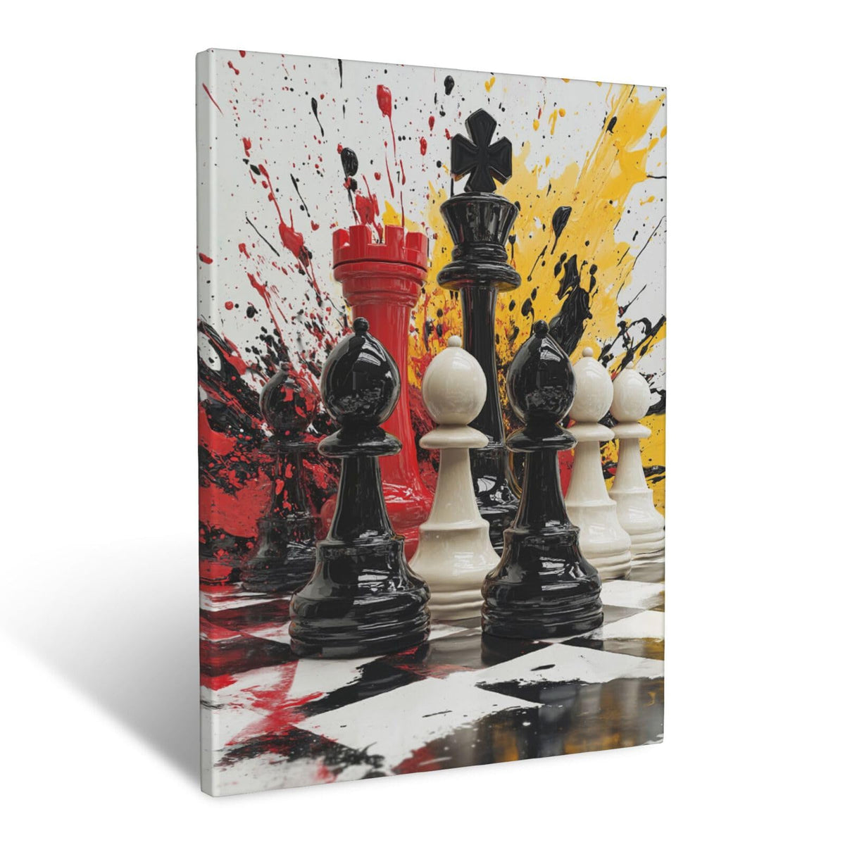 Chess Canvas Wall Art Intelligence Game Painting Framed ArtWork 20"x24" ﻿ (Chess / 24"L x 20"W)